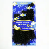 

Wholesale Adorable top quality Afro Jerry curl water wave 6pcs artifical synthetic fiber hair extensions for black woman