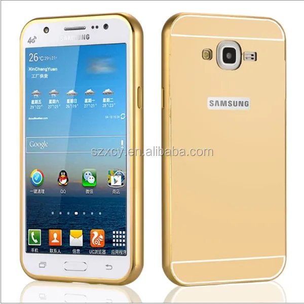 

Ultra thin slim Aluminum metal mirror back bumper mobile phone case cover for samsung galaxy j7 j5, N/a