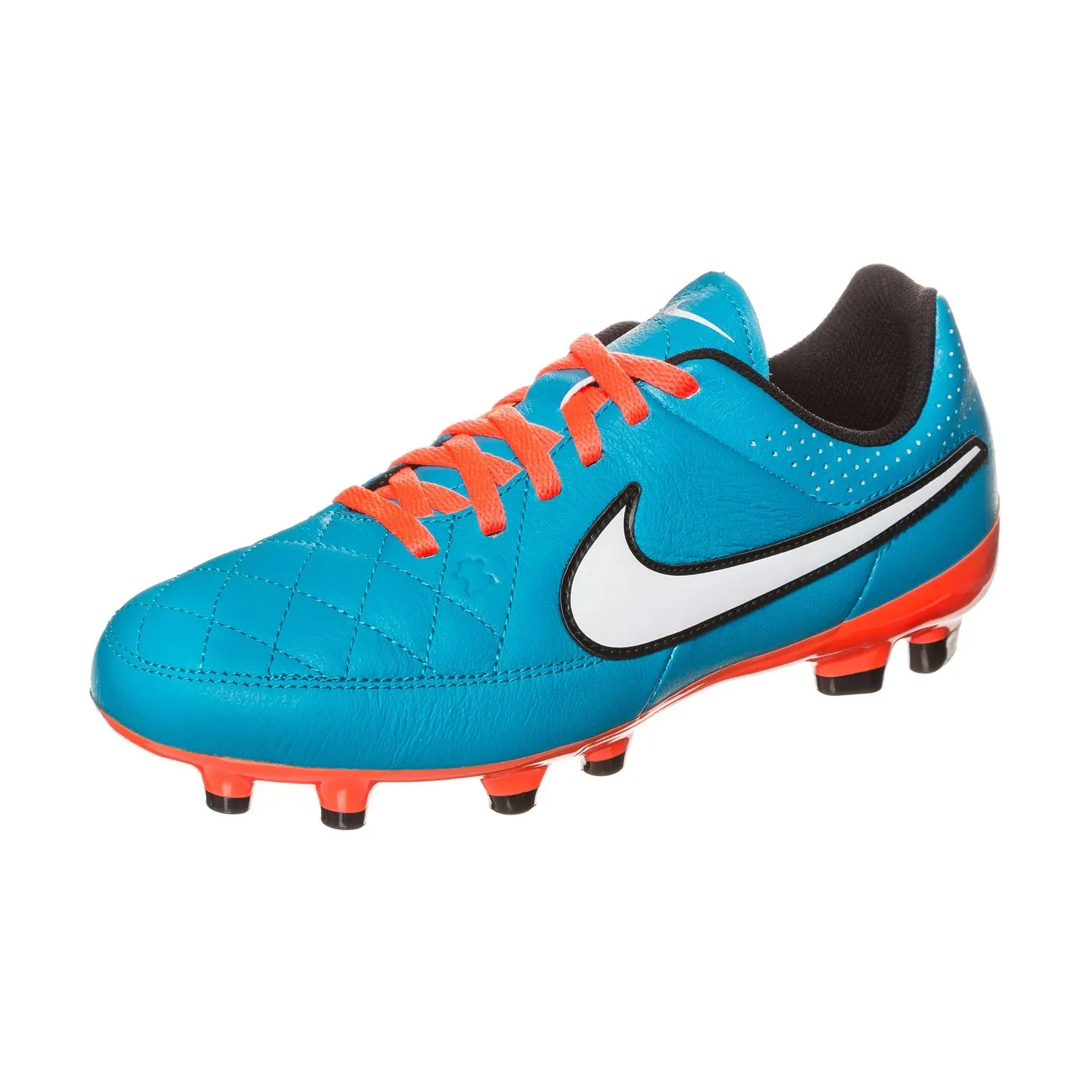 Nike Youth Tiempo Genio Leather Firm Ground-NEO TURQ/HYPER CRIMSON/BLACK/WHITE (6Y)