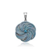 33077 XUPING design white gold jewelry, multi blue stone Micro-mosaic pendant, 925 sterling silver color pendant