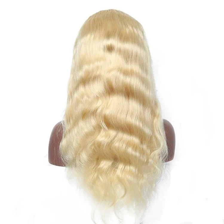 Wholesale Undetectable Body Wave Virgin 613 Full Lace Front Wig Curly Blonde Human Hair Wigs