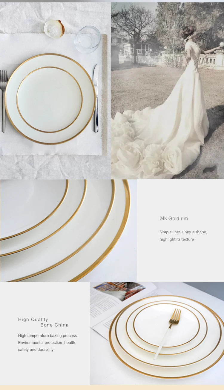 Wholesale High Quality Platter Fine Bone China Wedding White Charger
