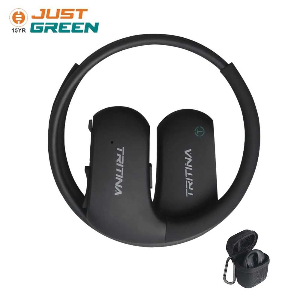 

New! Bluetooth Earbud Headphones w/, Comfort & Secure Fit waterproof IPX7 Earphone,HD Stereo with Mic, 7-9 Hrs, shell Case, Black;black red