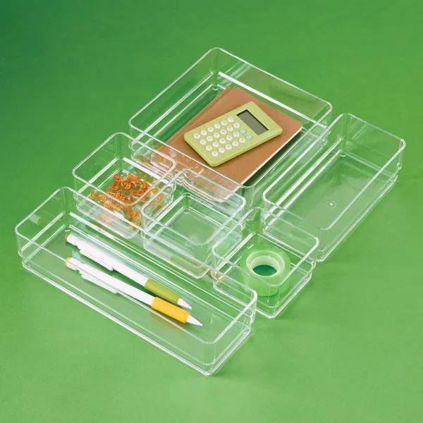Fashion Design Clear Acrylic Drawer Organizer Set Expandable Plastic