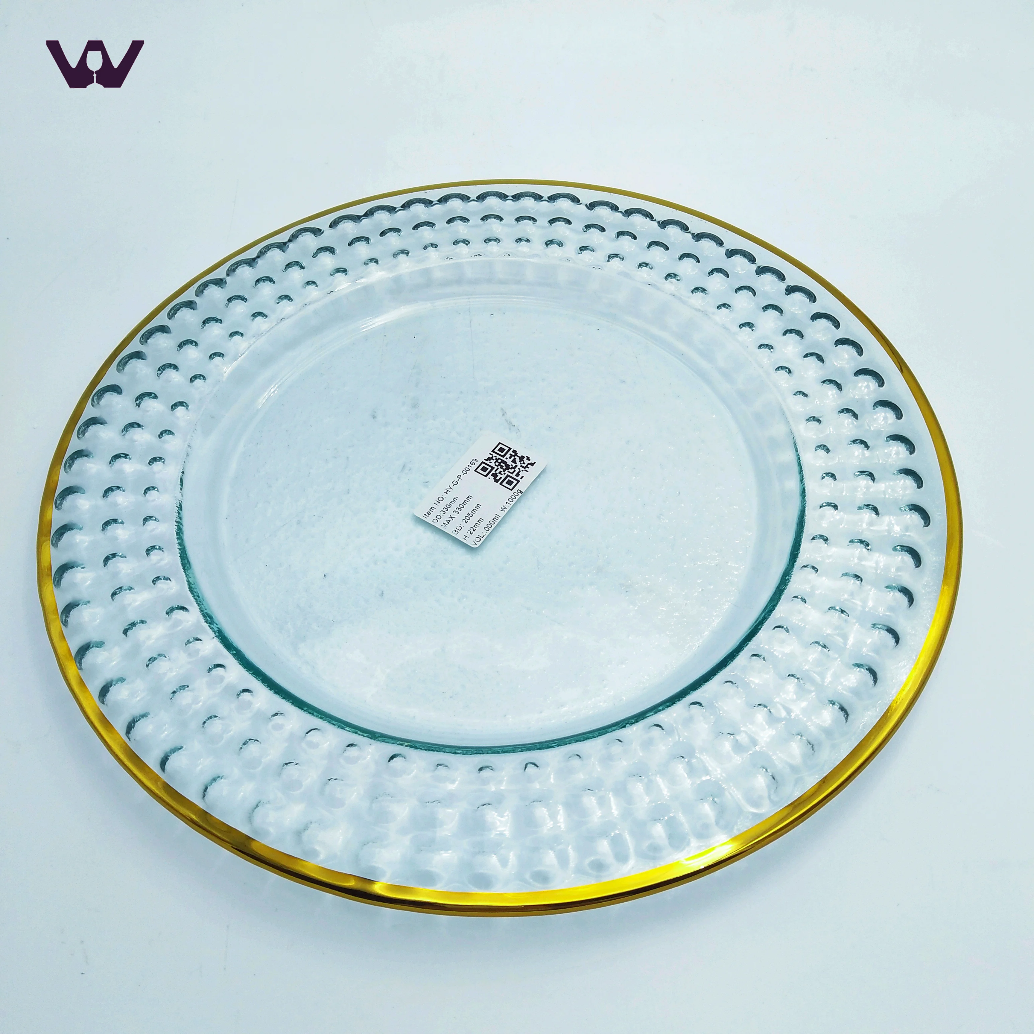 Customized Design Gold Beaded Edge Clear Glass Plate Charger Buy