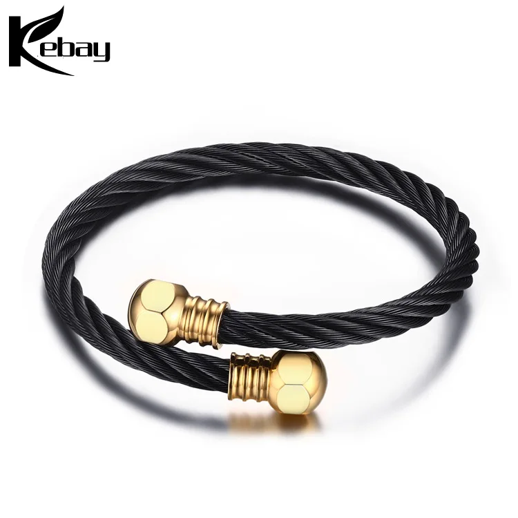 

Special black gold stainless steel rope bracelet women