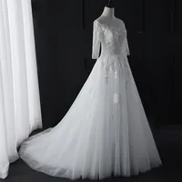 

yiwu factory luxury design white color bride clothing polyester lace o neck short sleeve floor length china bridesmaid dresses