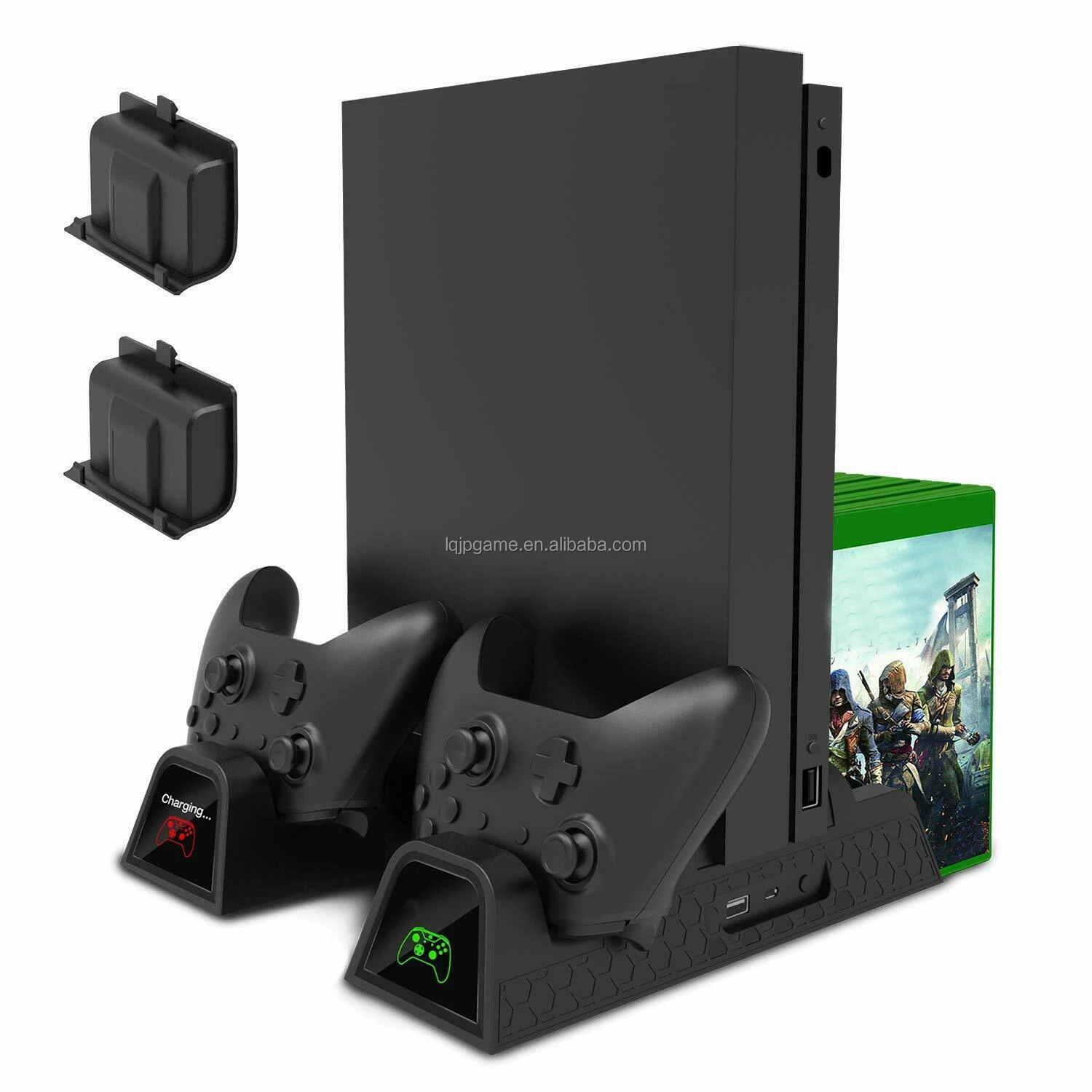 For XBOX One Battery Charging Dock Vertical Stand Cooling Fan Controller Charger for XBOX One/S/X Console & Controllers