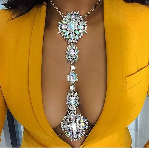 

fashion necklace luxury crystal diamond body chain jewelry for women, Picture