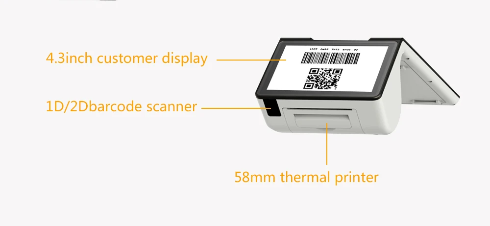7 inch POS Hardware Android Mobile Payment POS Terminal With Touch Screen Built-in Printer Dual Screen NFC Reader