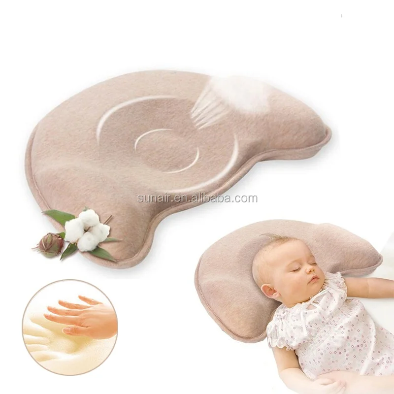 Newborns Nursing Baby Flat Head Pillow Memory Foam Baby Flat