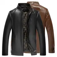 

Men's Casual Winter PU Jackets Outdoor Coat leather Windbreaker Mens Full Zip Up Track Jacket