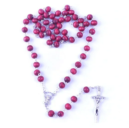 

Factory supply cheap Perfume wood rosary Catholic Religious rose scented beads rosary for payer, Red coffee