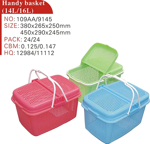 Customized usage food grade plastic vegetable picnic storage basket for sale