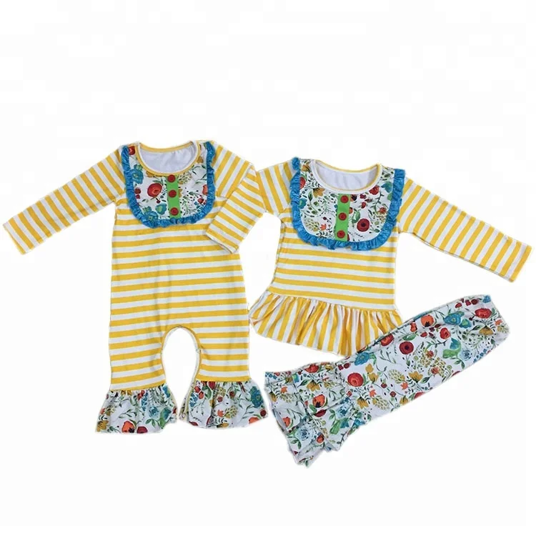 

Bulk wholesale kids clothing ruffle girl stripe outfits floral boutique children clothes