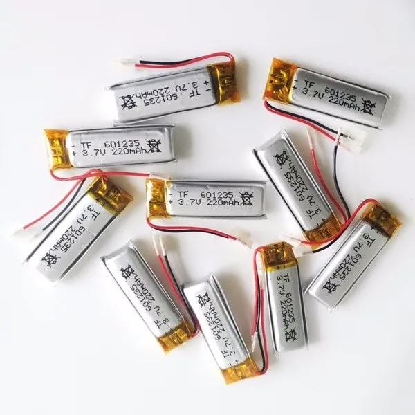
3.7v 601235 220mAh Li-polymer battery for bluetooth/MP3/MP4/GPS 
