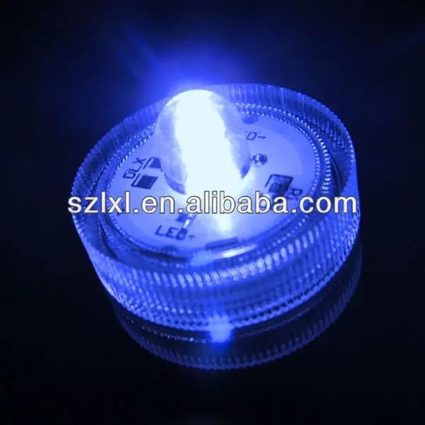 Round Blue Submersible LED FloraLytes / Water Proof LED Little Light