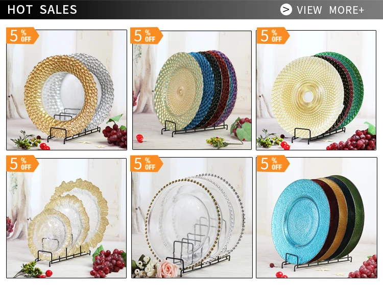 Gold rim charger plates