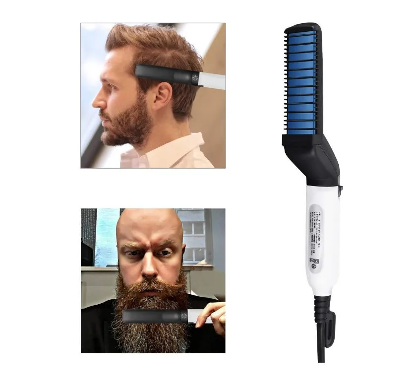 New Product Ideas 2019 Portable Heating Beard Straightener Beard Straightener for men with Anti-Scald