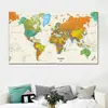 World Map Push Pin Travel Map Wall Art Canvas Print Home and Living Decoration