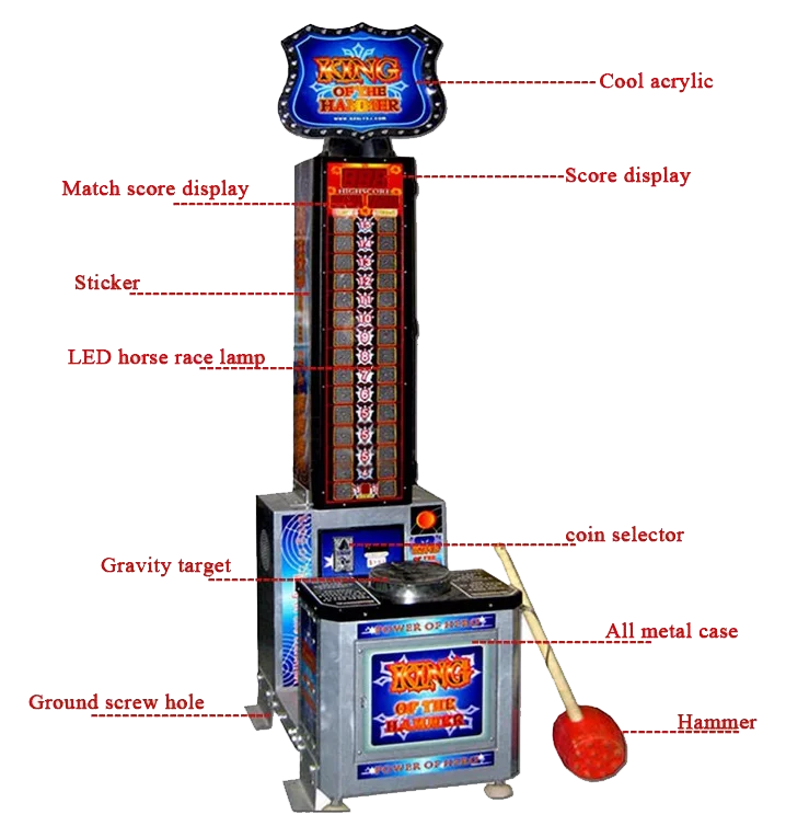 Coin Operated Hit Hammer Game Machine Lottery Ticket Redemption Big