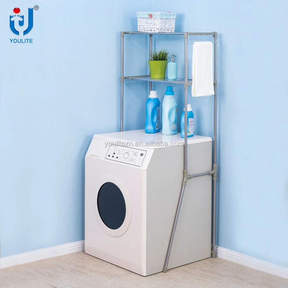 

Multifunctional two layer washing machine storage rack, N/a