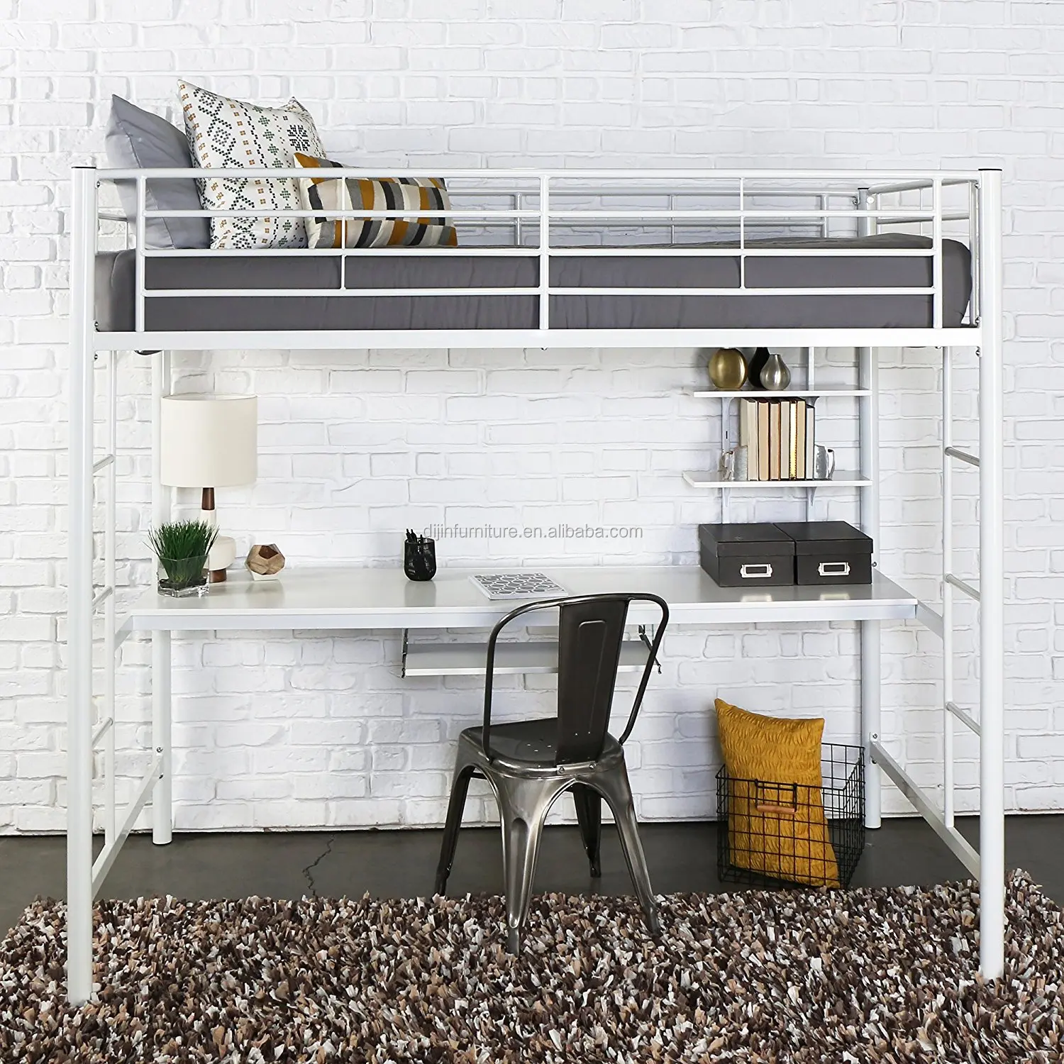 Simple And Fashion Style Student Dormitory Metal Loft Bed With