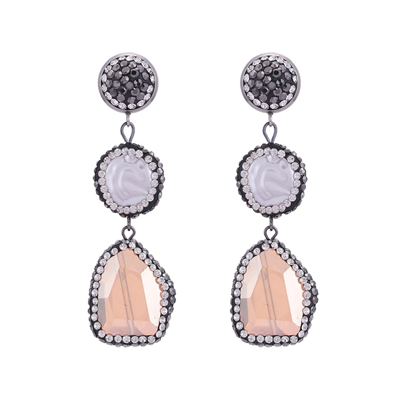 

Sehuoran Handmade Silver Earrings Crystal Chandelier Earrings Personalized Jewelry Party Gifts, 1 color