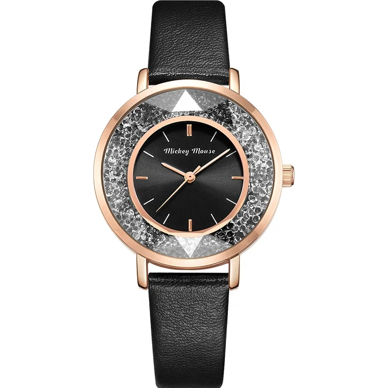 

Fashion Collection Genuine Leather Band Lady Watches Custom Logo, Black