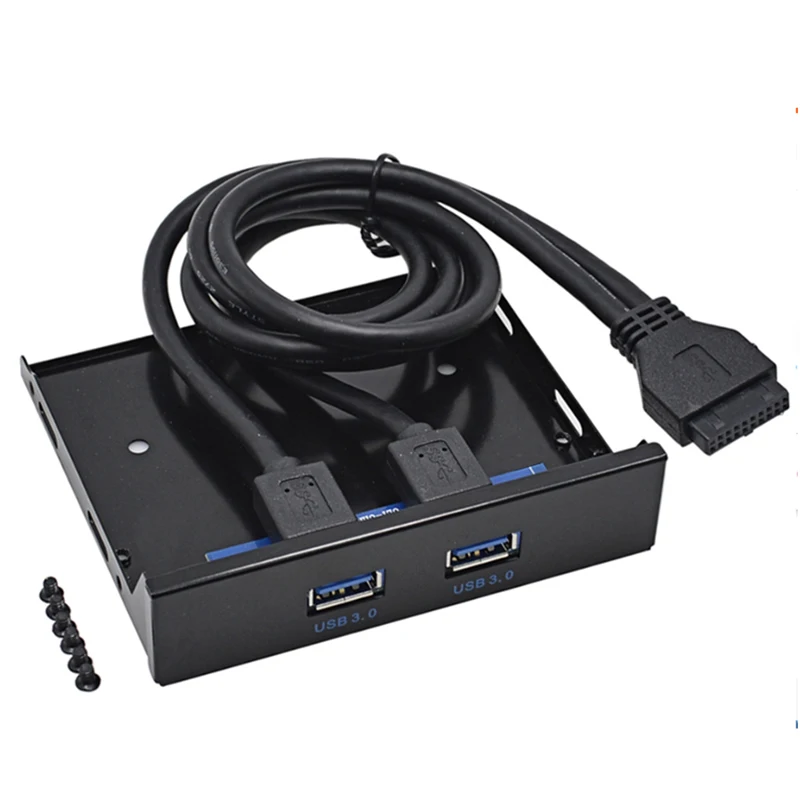 

High quality 20 Pin 2 Ports USB 3.0 Hub USB3.0 Front Panel steel Bracket Adapter Cable for PC Desktop 3.5inch Floppy Bay