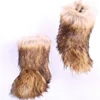 China hot sale faux fur fabric warm indoor snow boots for women Faux fur thick sole outdoor soft ankle snow boots