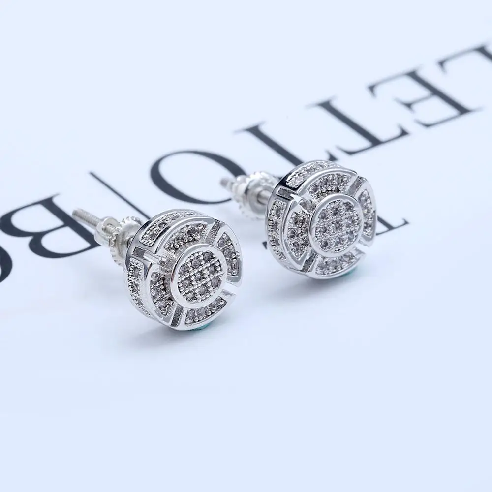 

2020 Best selling zircon fashion silver small round jewelry earrings