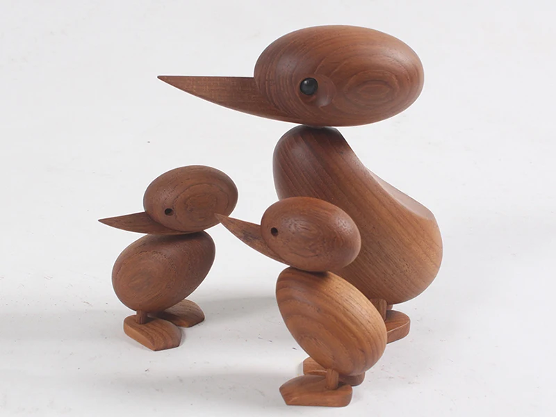 Danish Classic Small Duck Wood Carving Creative Home Ornament Desktop Decoration