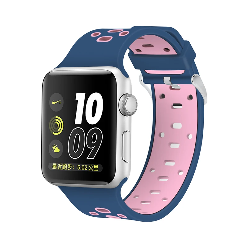 

Sports 38mm & 42mm silicone Watch band replaceable wrist band for apple watch compatible with iwatch series 1 2 3 4, Red/black/blue/white/green