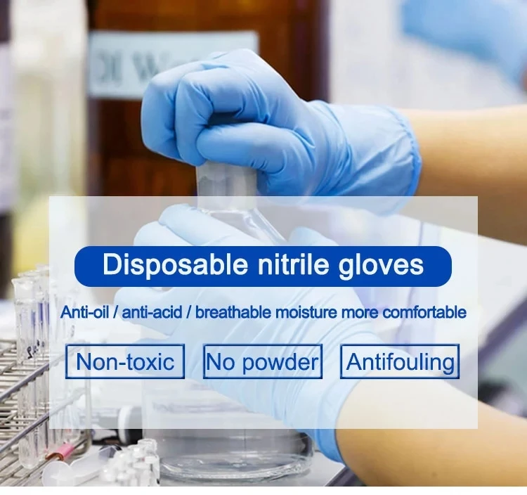 Good quality disposable medical nitrile gloves