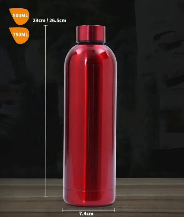Double Wall Stainless Steel Water Bottle, 500 ML Custom Color Vacuum Insulated Stainless Steel Water Bottle