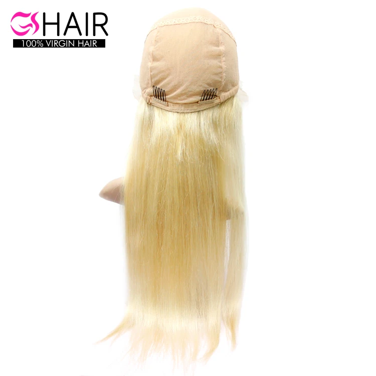 

2019 Wholesale 613 Blonde Hair Full Lace Front Women Hair Wig Pre Plucked 360 Lace Frontal Wigs Human Hair For Black Women, #613 blonde;natural color