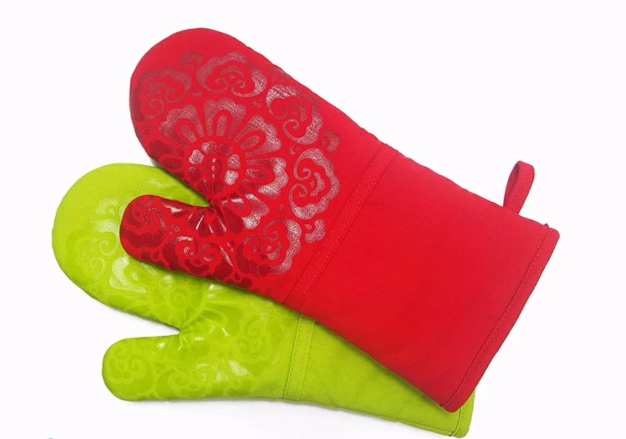 Factory Cheap Oven Mitts 2 Pcs Set 100 Cotton Printing For Cooking
