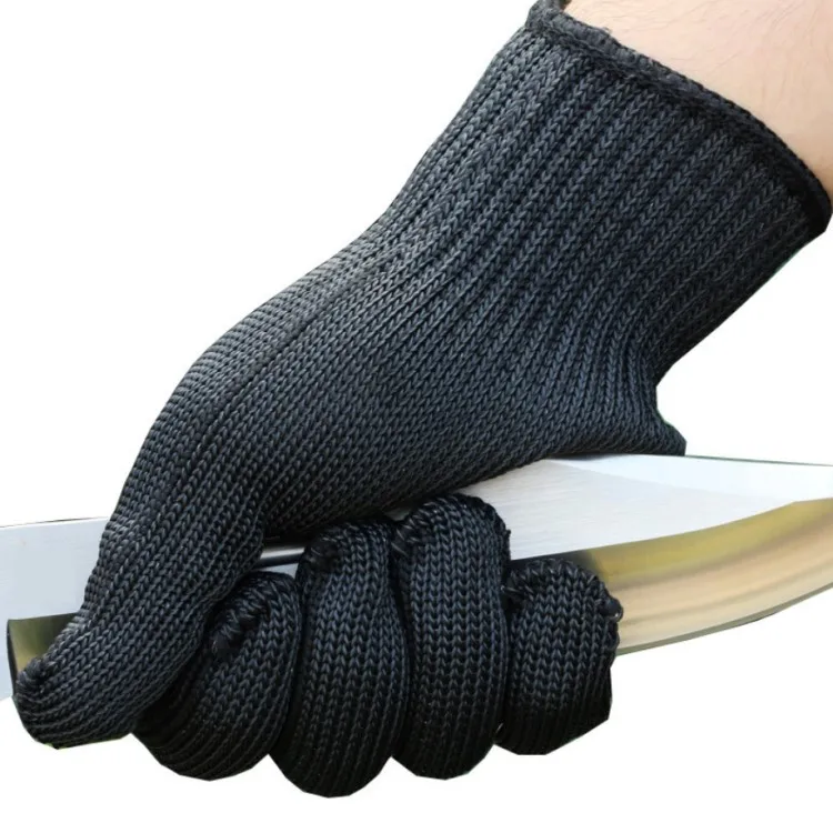 Anti cut resistant gloves level 5 stainless steel wire aramid safety gloves