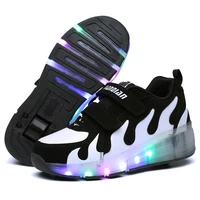 

Exported good quality air cushion sole sport kids shoes Roller Shoes LED Dapple Blue