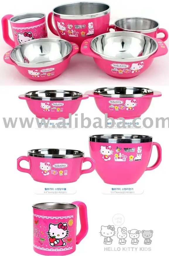 Hello Kitty Kid Tableware - Safe Stainless Steel (5 Sets) / Hello Kitty Wholesaler