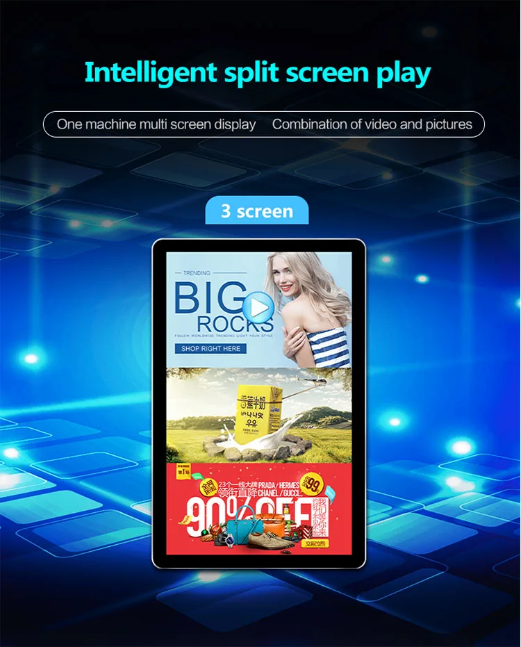 10% off 21.5 inch HD lcd advertising player with usb port