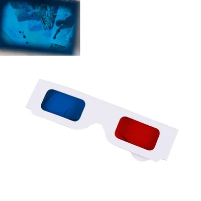 Custom Cinema Red Cyan disposable Cardboard 3D paper Glasses