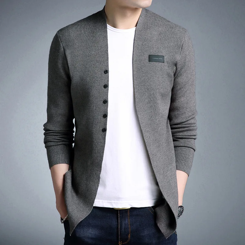 autumn new arrival neckline long sleeve with botton knitted man jacket cardigan