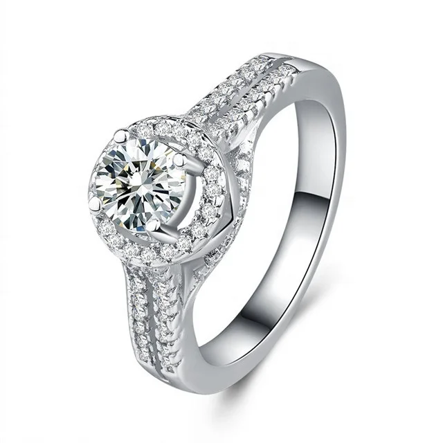 

Rings For Women Silver Vintage Accessories Bridal Wedding Jewelry White Gold-Color Engagement Ring Bijoux Femme