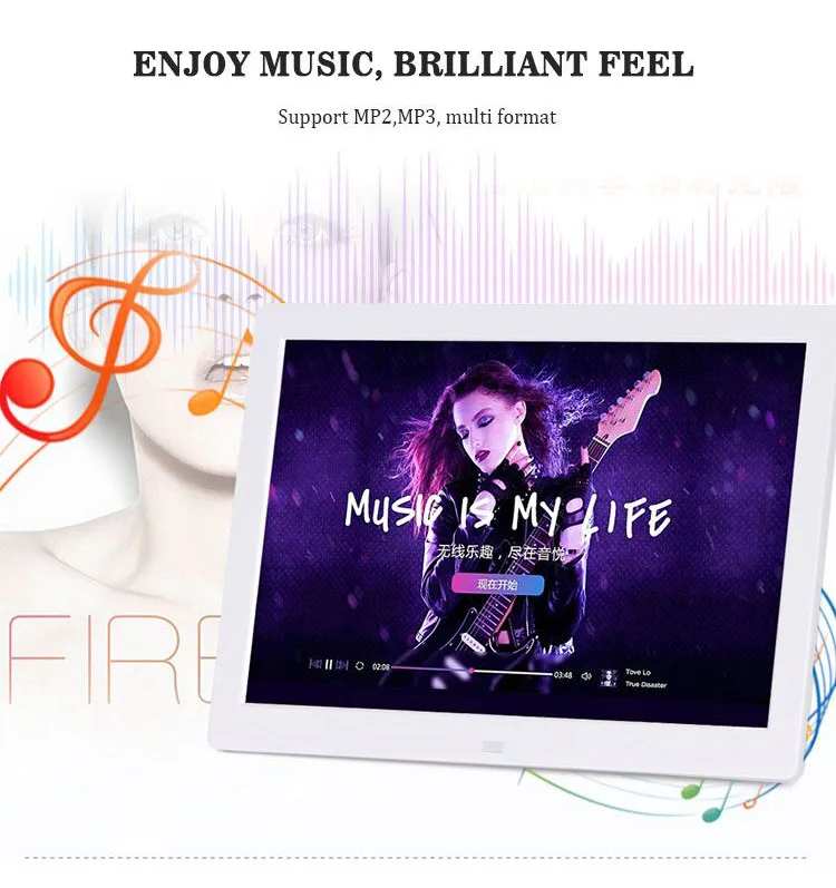 Sexy Girls Picture Frame Digital Video Playback English Style Photo