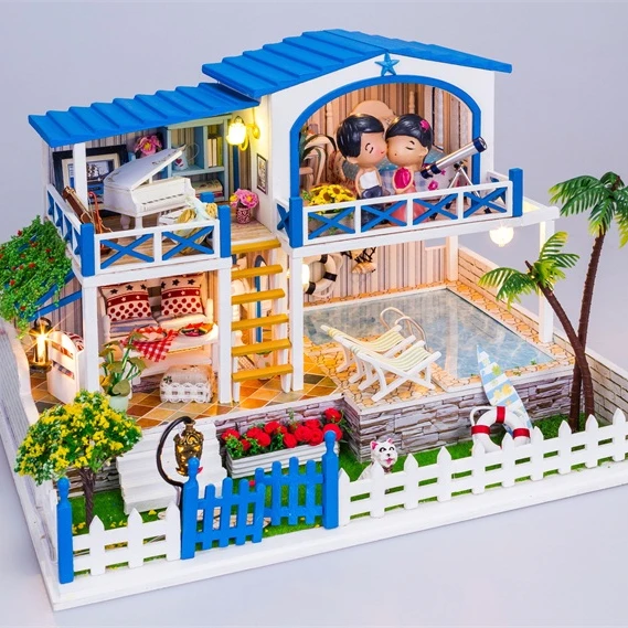 Affordable Miniature Log Cabin Accessories Wooden Dolls Furnitures