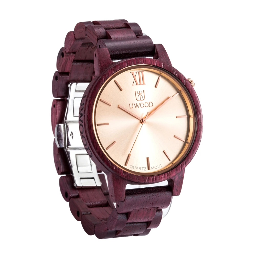 

UWOOD UW1002 Men Women Quartz Watches High Quality Real Wood Watch Wooden Wristwatch For Lady And Men, 3 colors for choose