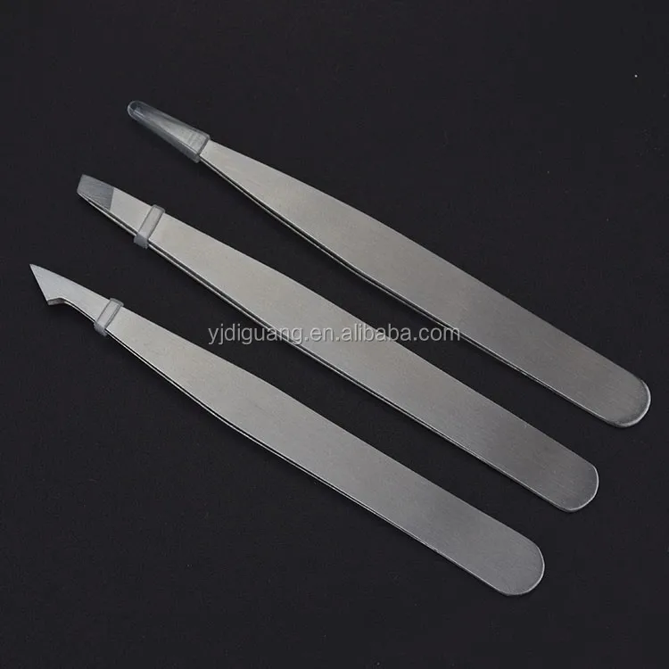 

Precision Slant Tweezers ,Point Slant and Pointed Eyebrows Tweezer Set Stainless Steel, Silvery