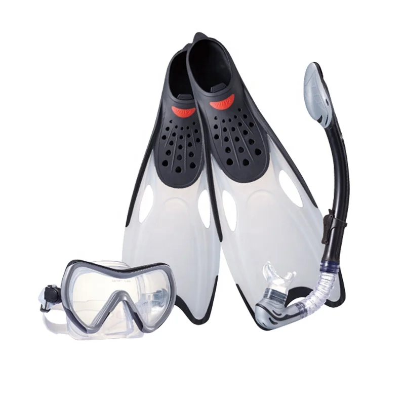 

Wholesale freediving silicone diving mask snorkel fins set, Blue